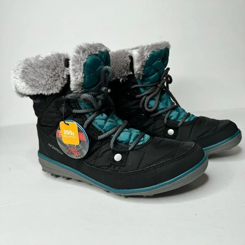 Columbia Women's Heavenly Shorty Omni-Heat Snow Boots Black/Deep Water Size 6